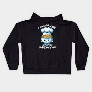 Cute Kawaii I Am A Pho King Awesome Chef Funny Noodle Bowl Kids Hoodie